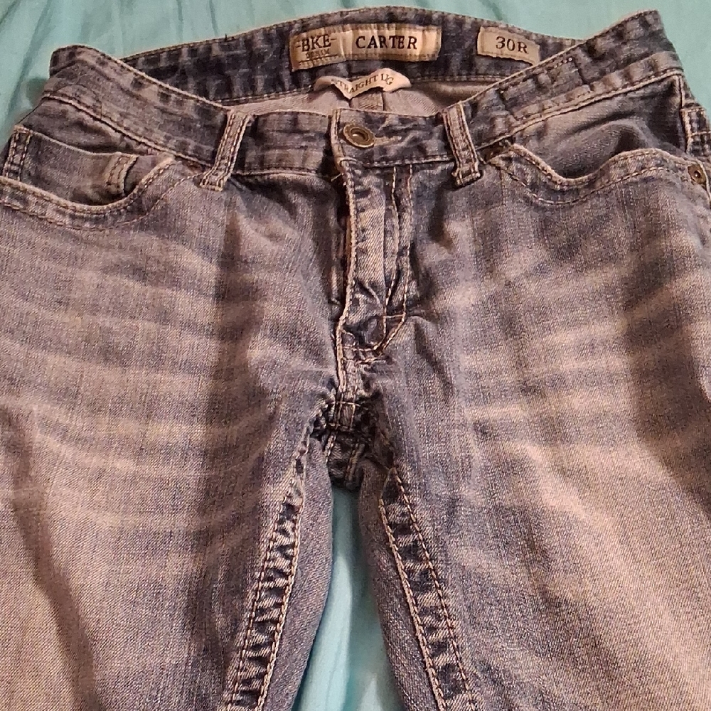 BKE Carter Men's Light Wash Blue Slim Straight Jeans